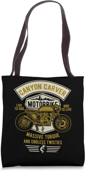 Canyon Carver Vintage Motorcycle Retro Design Tote Bag