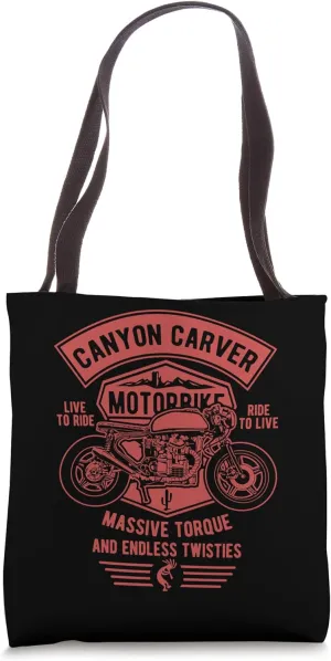 Canyon Carver Vintage Motorcycle Retro Design Tote Bag