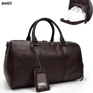 Capacity Black Luggage Man Tote Large Quick delivery Carry Bag Men Bag Travel Big Free returns Genuine MAHEU Handbag On Weekend Duffel Travel Leather