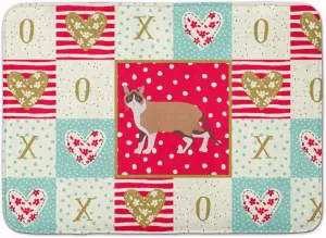 Caroline's Treasures CK5713RUG Snowshoe Cat Love Machine Washable Memory Foam Mat, Red, Bathroom Rug, Non-Slip Bath Mat, Durable Thick Washable Rugs for Kitchen, Bathroom Quick Dry, Decorative Artwork