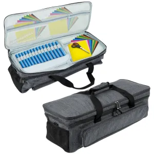 Carrying Case,Die Cut Machine Carrying Bag, Double-Layer Carrying Case,Travel Case Bag with Adjustable Strap for Accessories and Suppliers (Gray)