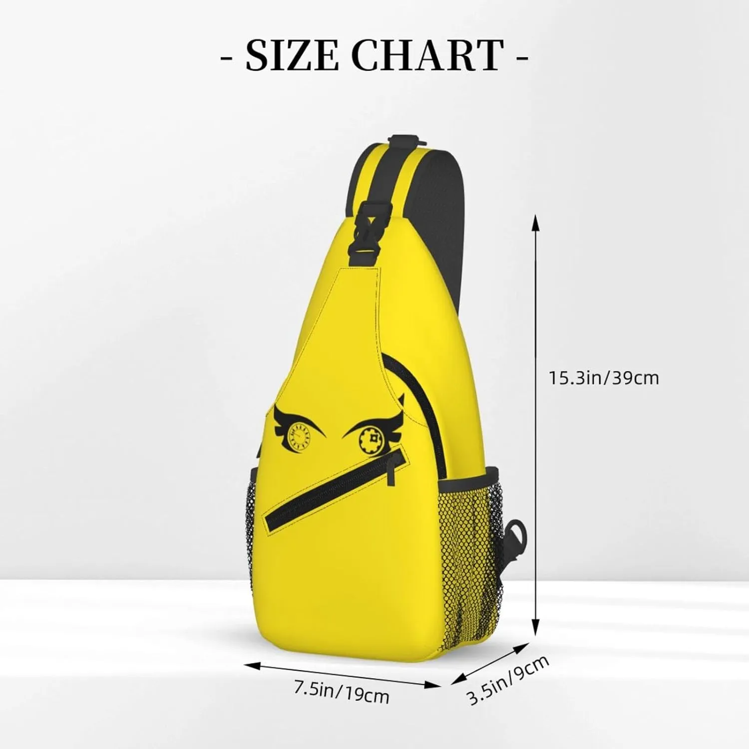 Cartoon Cool Eyes Crossbody Bag Cross Chest Bag Adjustable Sling Backpack Sports Gym Shoulder Bags Travel Cycling Daypack Diagonally Casual Rucksack