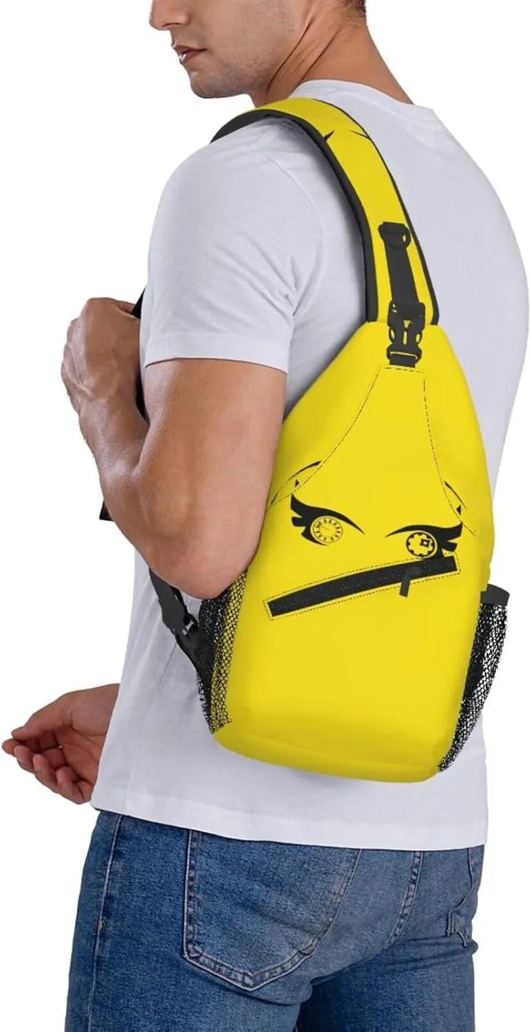 Cartoon Cool Eyes Crossbody Bag Cross Chest Bag Adjustable Sling Backpack Sports Gym Shoulder Bags Travel Cycling Daypack Diagonally Casual Rucksack