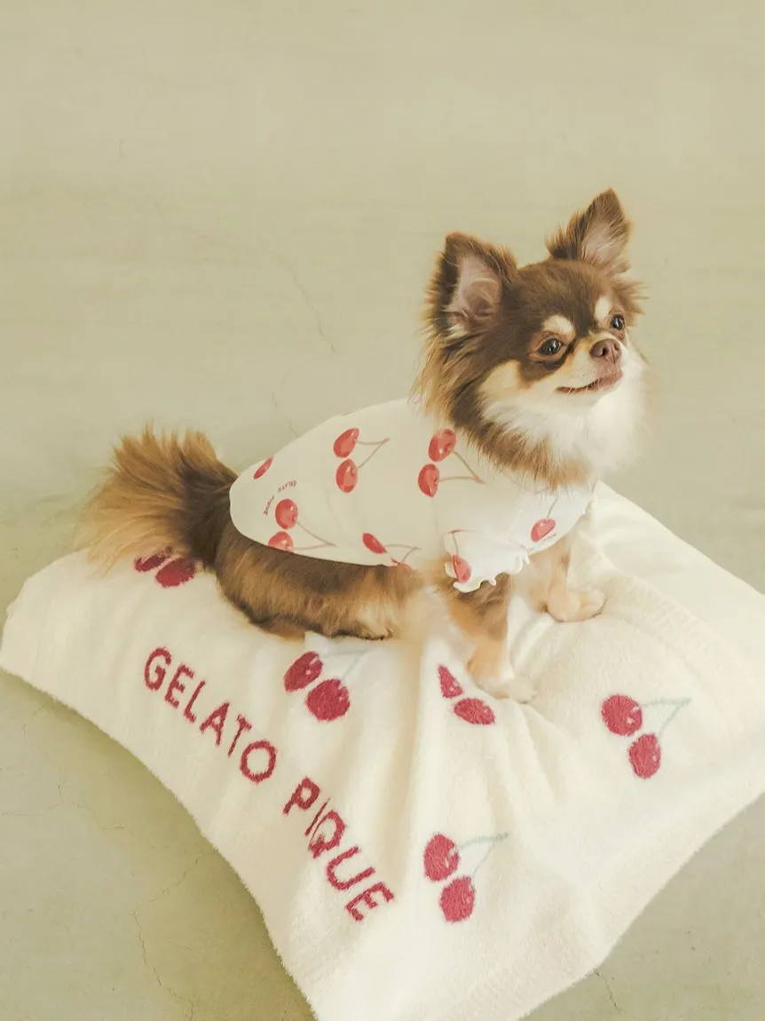 CAT & DOG Smoothie Cherry Pattern Pet Blanket