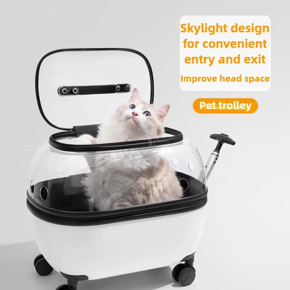 Cat Bag Portable Pet Trolley Carrier Travel Box Out and About Pet Transport Case