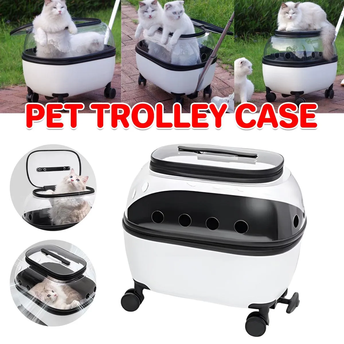 Cat Bag Portable Pet Trolley Carrier Travel Box Out and About Pet Transport Case