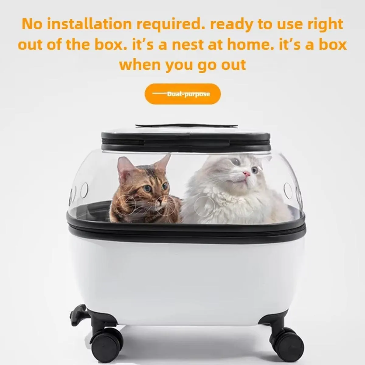 Cat Bag Portable Pet Trolley Carrier Travel Box Out and About Pet Transport Case