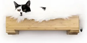 Catastrophic Creations The Nest Cat Bed – Modern Cat Bed – Bamboo Bed for Cats – Warm & Plush Pet Bed – Modular Cat Beds for Indoor Cats – Faux Fur Nap Cat Bed