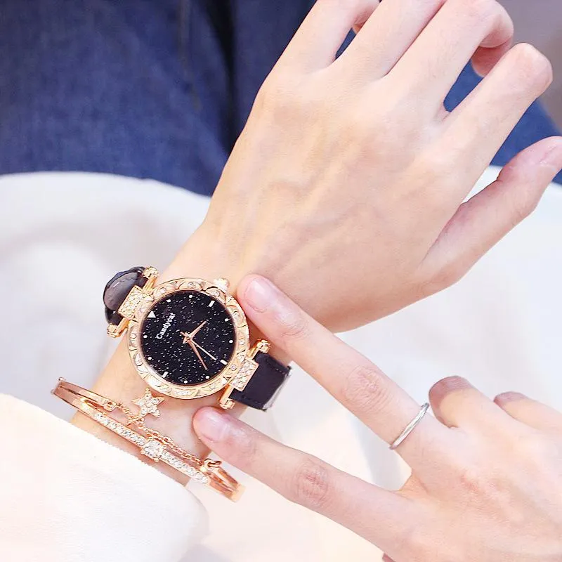 Celebrity TikTok Star Watch Women's Fashion Trend Korean Style Simple Casual Women's Watch Student Two-Piece Gift Watch