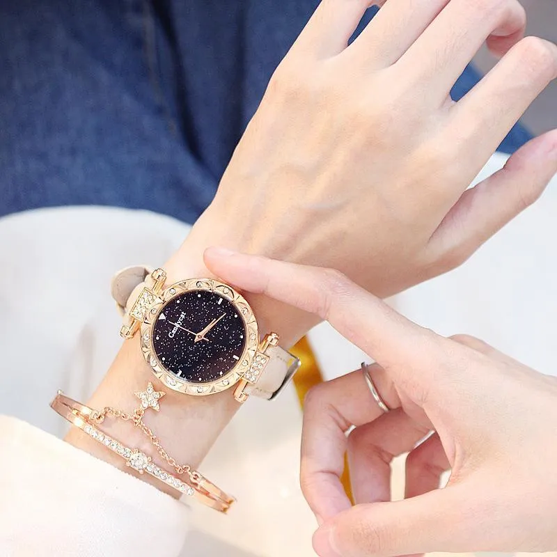 Celebrity TikTok Star Watch Women's Fashion Trend Korean Style Simple Casual Women's Watch Student Two-Piece Gift Watch