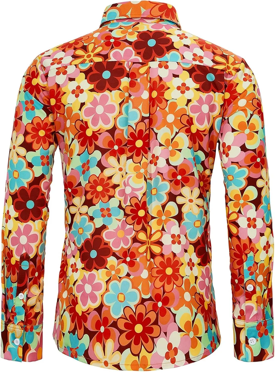 Century Star 70s Mens Disco Shirts Paisley Floral Shirt Outfits Casual Long Sleeve Button Down Funny Shirts for Men
