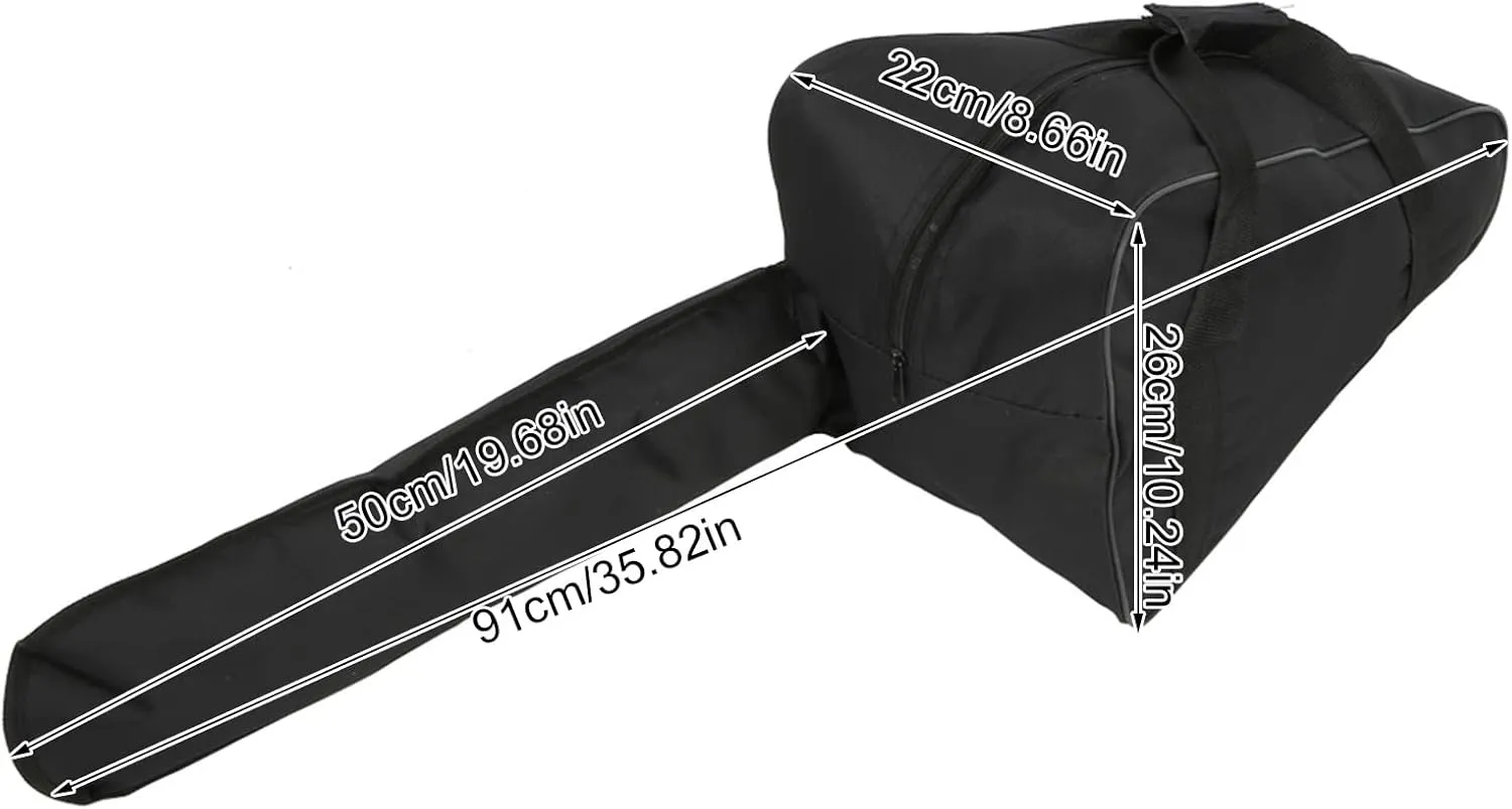 Chainsaw Storage Bag Carrying Case for Saws 20in Waterproof Oxford Fabric Cover (Black)