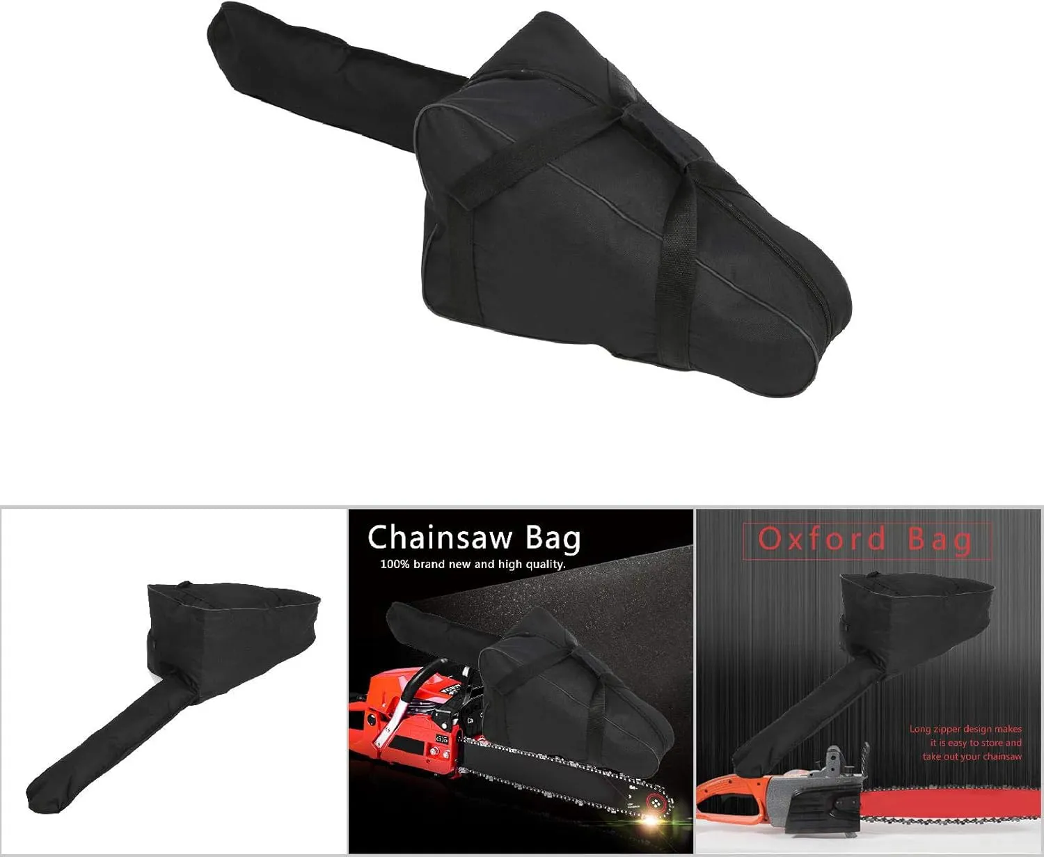 Chainsaw Storage Bag Carrying Case for Saws 20in Waterproof Oxford Fabric Cover (Black)