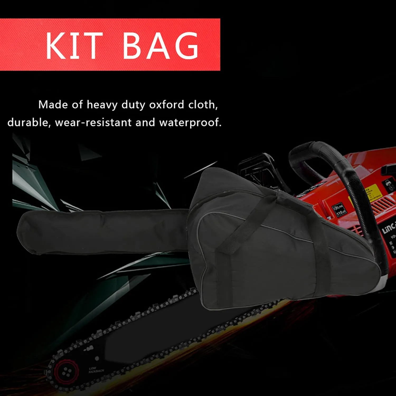 Chainsaw Storage Bag Carrying Case for Saws 20in Waterproof Oxford Fabric Cover (Black)