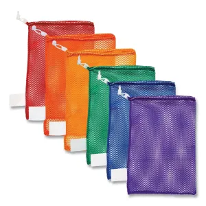 Champion Sports Heavy-Duty Mesh Bag, 12" X 18", Gold, Green, Orange, Purple, Royal Blue, Scarlet Red, 6/set