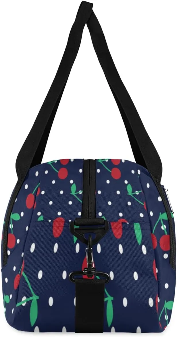 Cherry Dots Pattern Gym Bag, Duffle Bag, Weekender Bag, Duffel Bag, Overnight Bag, Travel Duffel Bag, Dance Bag, Tote Bag, Beach Bag, Pool Bag, Gym Duffle Bag, Carry on Bag
