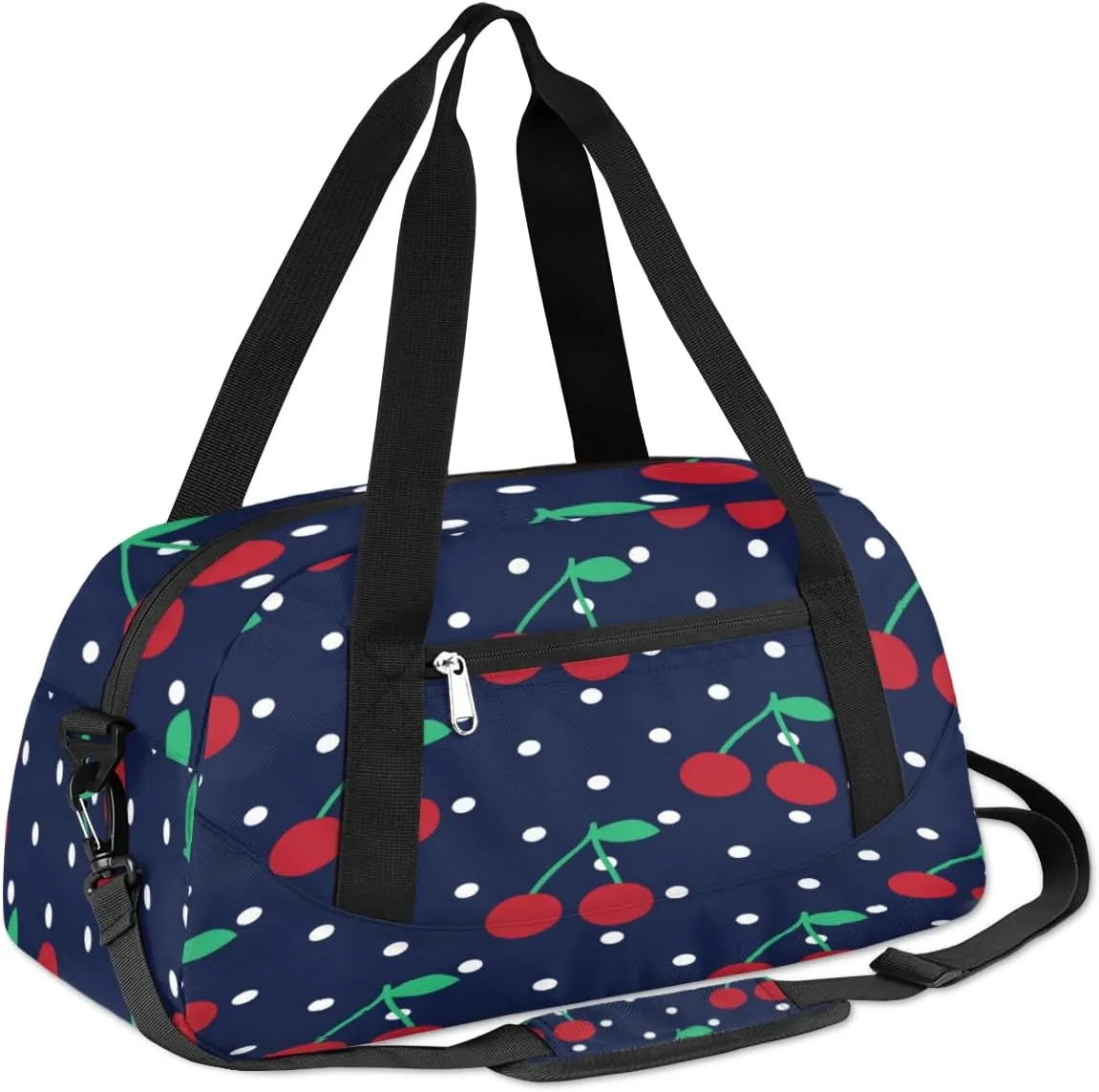 Cherry Dots Pattern Gym Bag, Duffle Bag, Weekender Bag, Duffel Bag, Overnight Bag, Travel Duffel Bag, Dance Bag, Tote Bag, Beach Bag, Pool Bag, Gym Duffle Bag, Carry on Bag