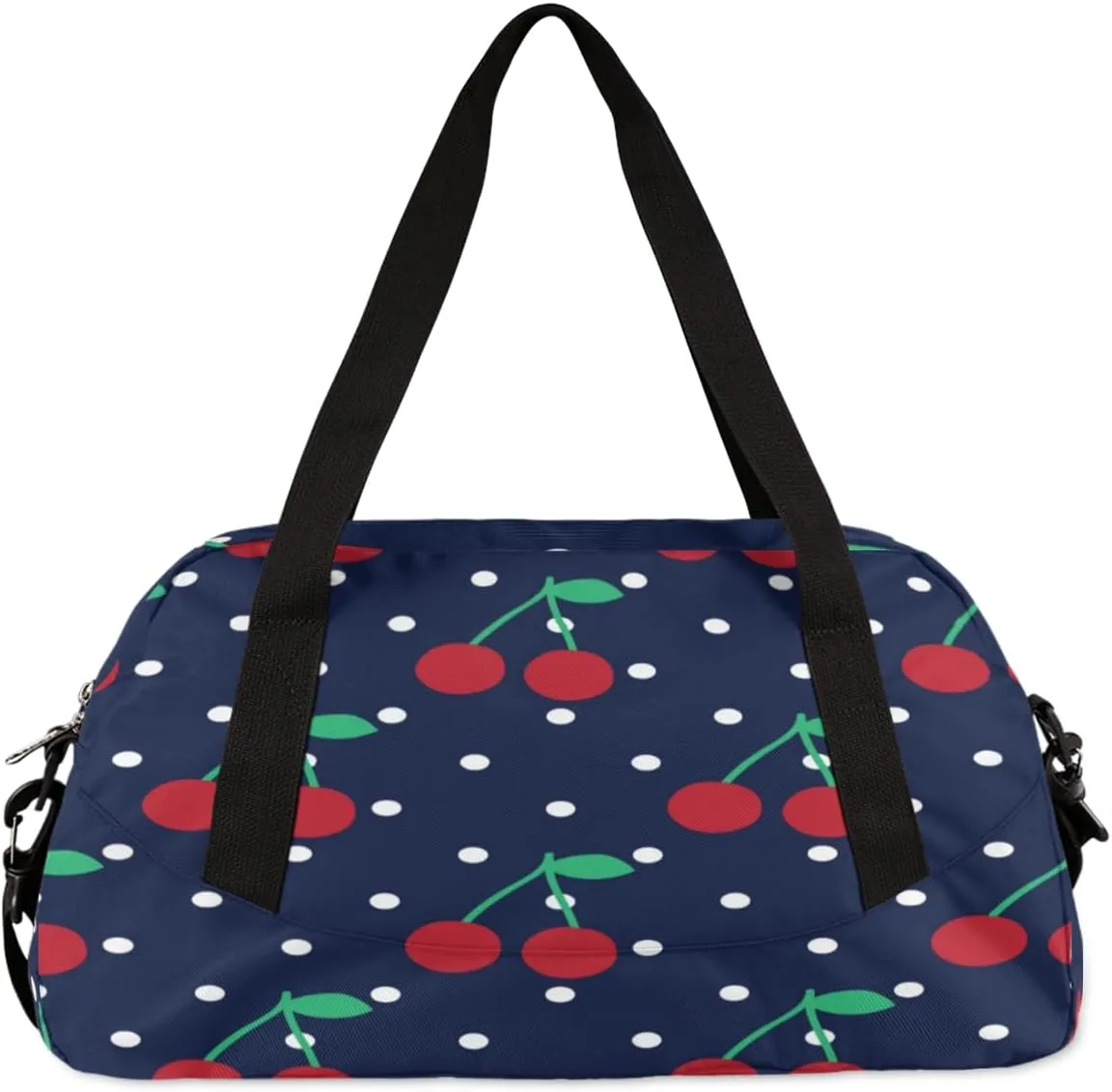 Cherry Dots Pattern Gym Bag, Duffle Bag, Weekender Bag, Duffel Bag, Overnight Bag, Travel Duffel Bag, Dance Bag, Tote Bag, Beach Bag, Pool Bag, Gym Duffle Bag, Carry on Bag