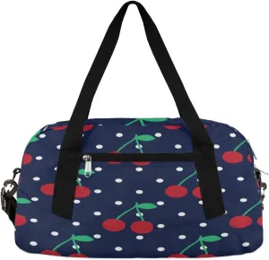 Cherry Dots Pattern Gym Bag, Duffle Bag, Weekender Bag, Duffel Bag, Overnight Bag, Travel Duffel Bag, Dance Bag, Tote Bag, Beach Bag, Pool Bag, Gym Duffle Bag, Carry on Bag