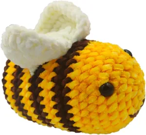 CHEZBABY Crochet Stuffed Animal Toys Soft Valentine’s Day Birthday for Women Men Toddler Kids (Bee, Large)