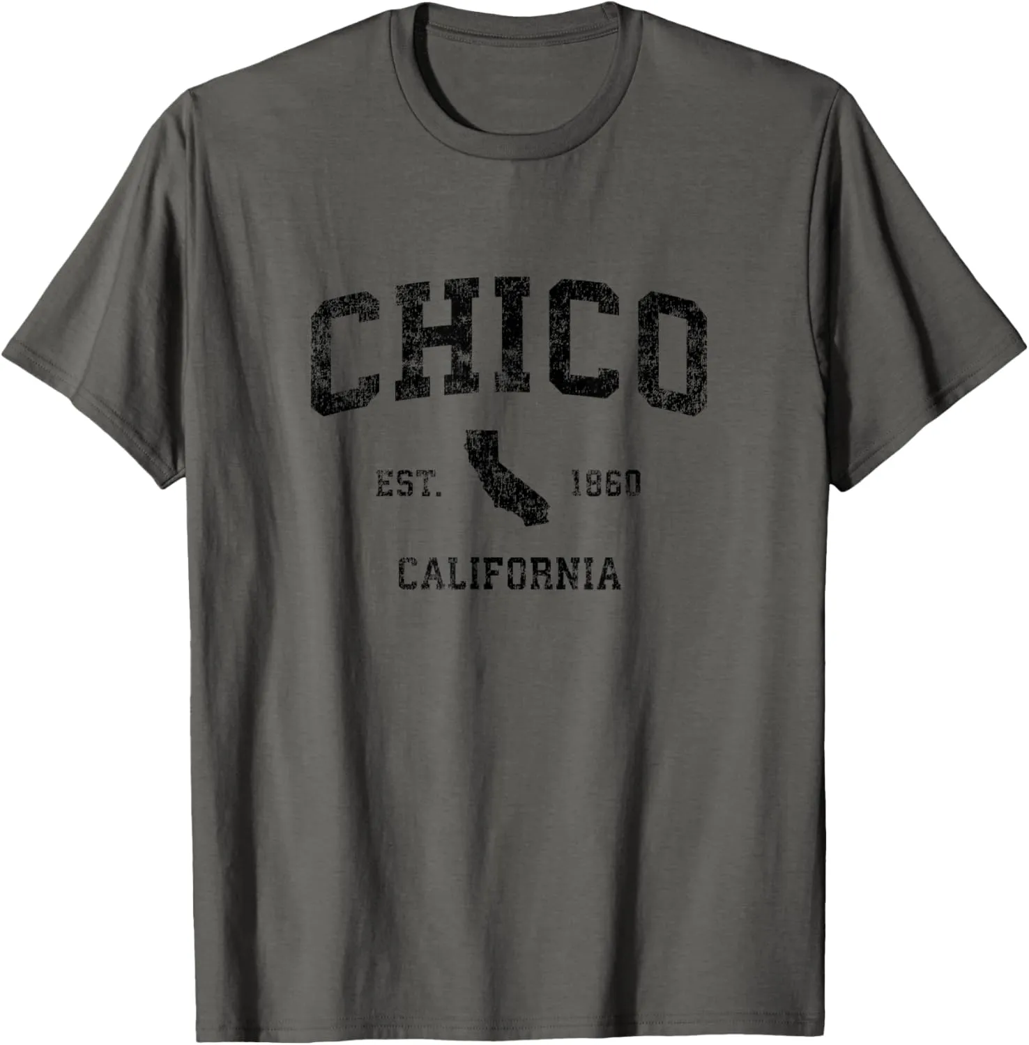 Chico California CA Vintage Sports Design Black Print T-Shirt