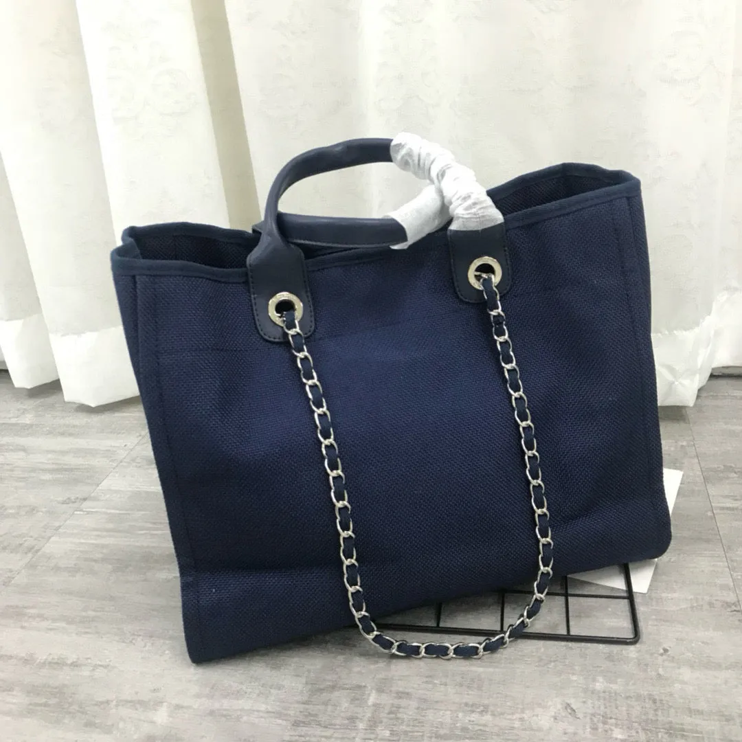 Ch*nl Large Woven Canvas Tote Bag