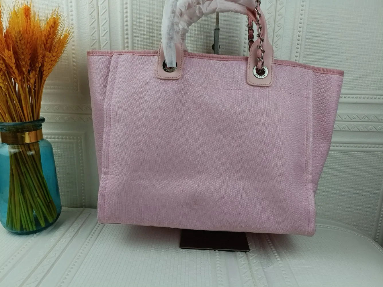 Ch*nl Large Woven Canvas Tote Bag
