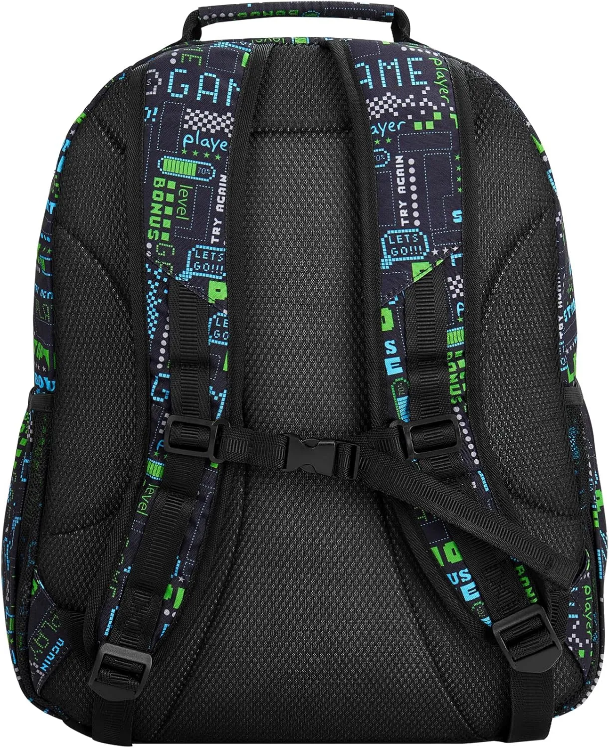 Choco Mocha Gamer Backpack for Boys, Kindergarten Backpacks for Boys Backpack Ages 6-8, Boy Elementary School Bookbag 17 Inch, Black
