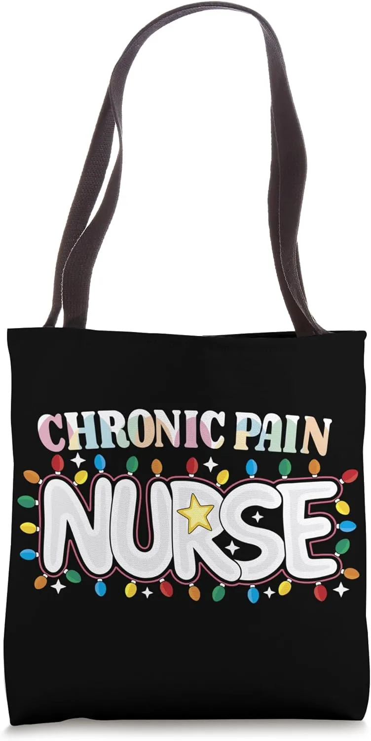 Chronic Pain Nurse Christmas Pain Management Nursing NP Crew Tote Bag