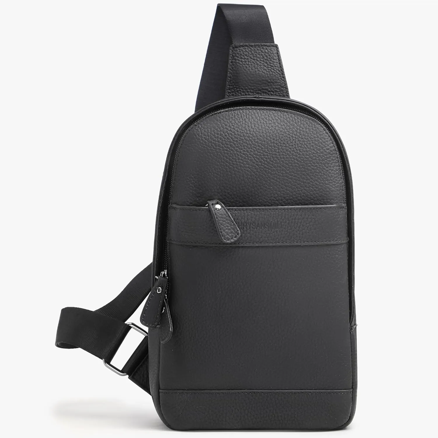 Chrysansmile Sling Bag for Men Genuine Leather Cross Body Bag Mens Crossbody Shoulder Backpack Black Fanny Packs for Travel