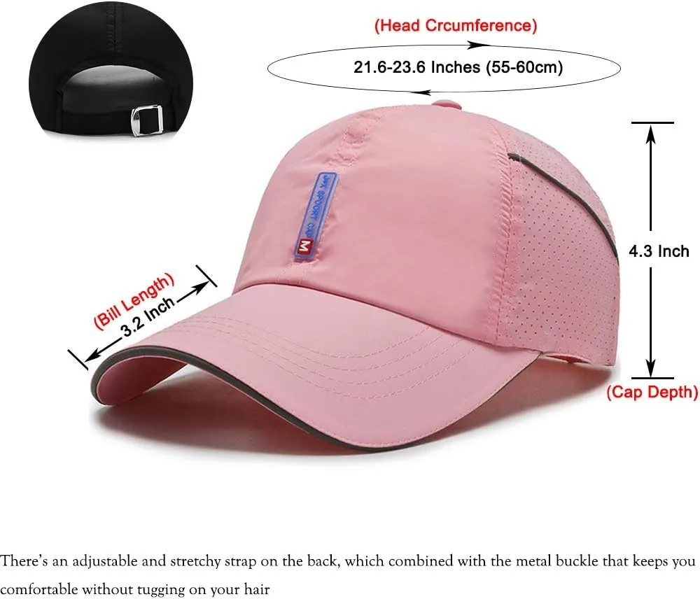 CLAPE Quick Dry Sports Cap Summer UV Protection Mesh Running Hat Lightweight Waterproof Breathable Reflective Sun Visor Hats