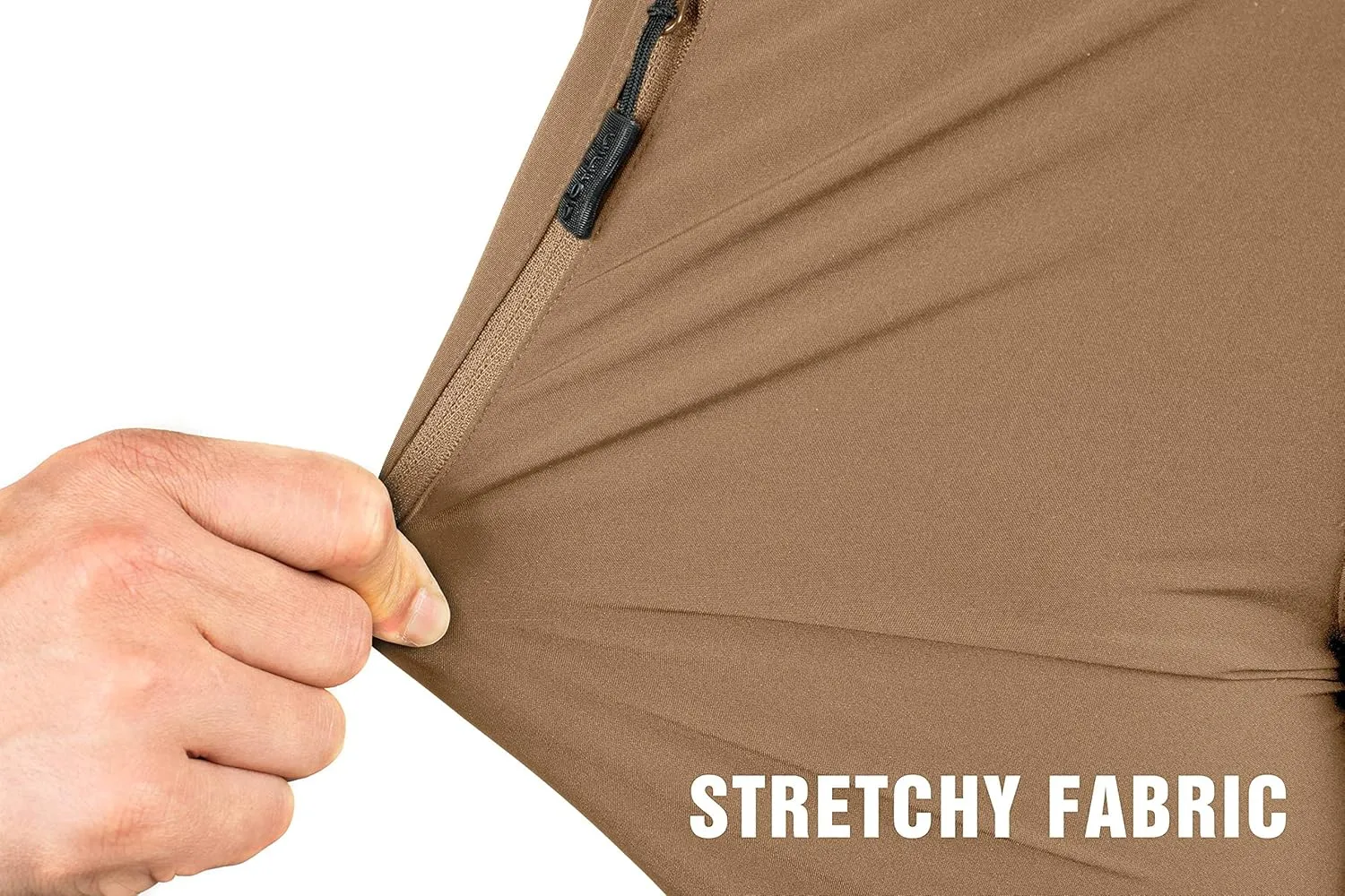 clothin Men's Elastic-Waist Travel Pant Stretchy Lightweight Pant Multi-Pockets Quick Dry Breathable