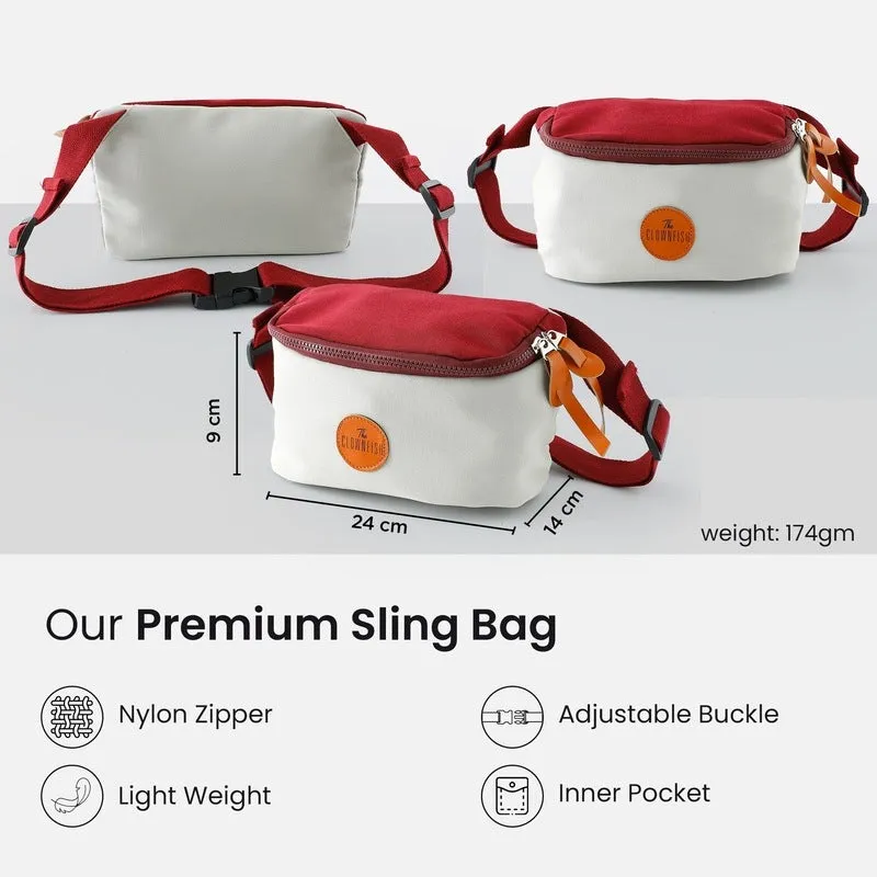 Clownfish Sling Bag - Durable, Multifunctional | 24x14x9cm | Red & White