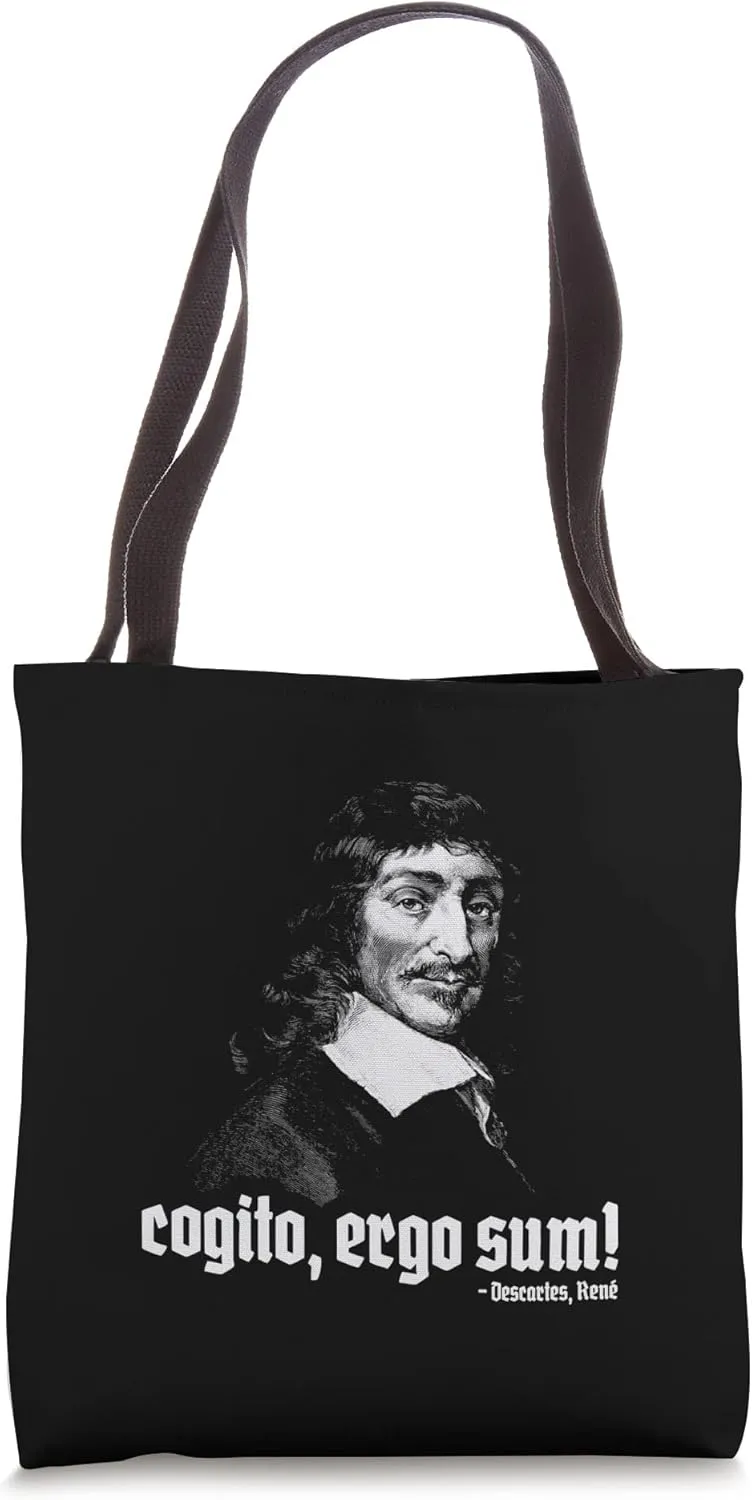 Cogito Ergo Sum René Descartes Principles Philosophy Quote Tote Bag