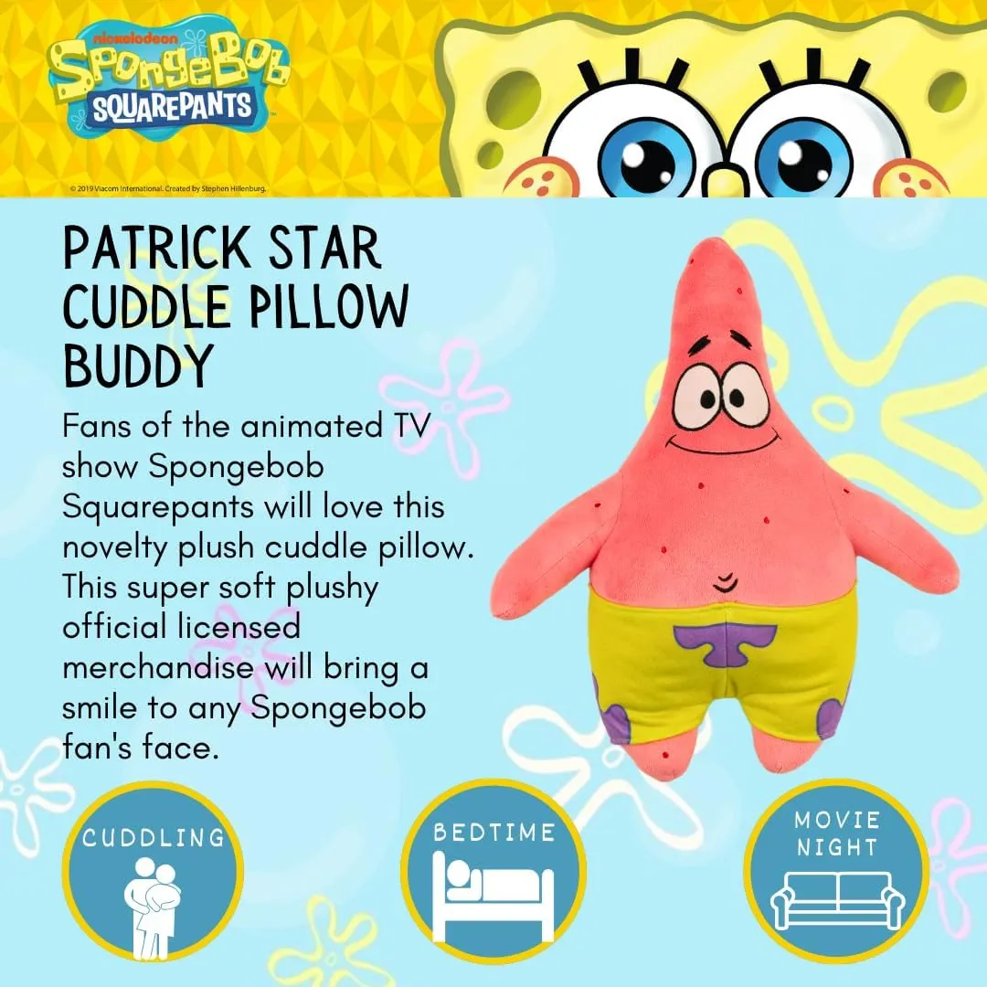 Collectibles Spongebob Squarepants Patrick Star Bedding Super Soft Cozy Decorative Cuddle Pillow, (Officially Licensed Product) By Franco