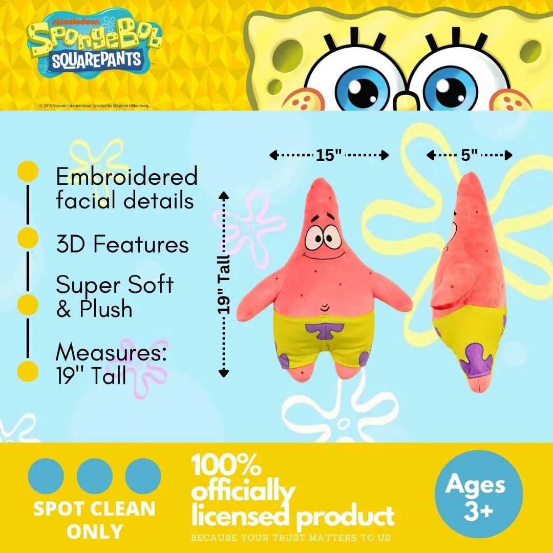 Collectibles Spongebob Squarepants Patrick Star Bedding Super Soft Cozy Decorative Cuddle Pillow, (Officially Licensed Product) By Franco