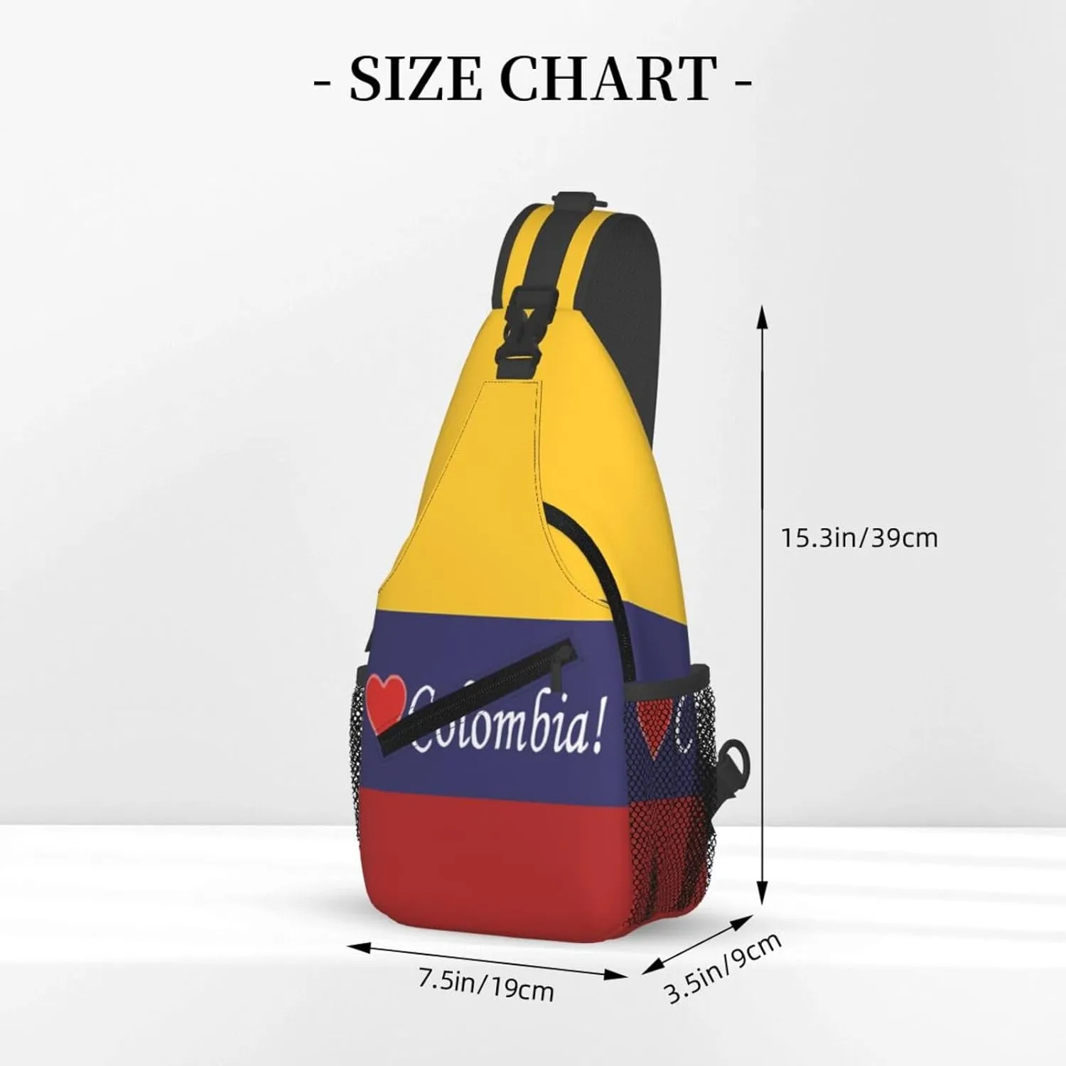 Colombian Colombia Flag Crossbody Bag Cross Chest Bag Adjustable Sling Backpack Sports Gym Shoulder Bags Travel Cycling Daypack Diagonally Casual Rucksack