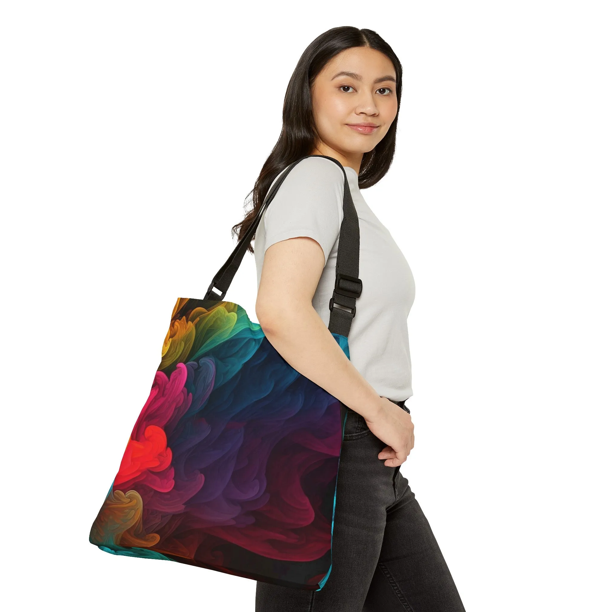 Colorful Smoke Design Adjustable Tote Bag
