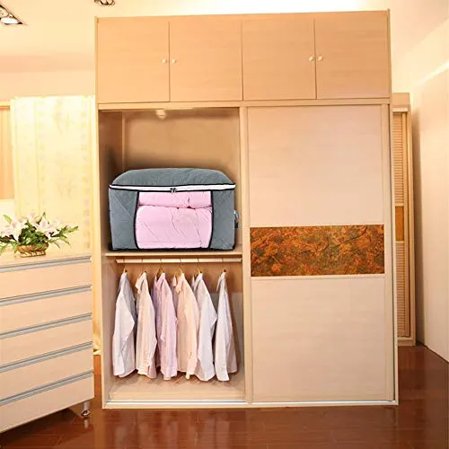 ComboCube Jumbo Zippered Storage Bag for Closet King Comforter, pillow, quilt, bedding, Clothes, Blanket Organizers with Large Clear Window & Carry Handles Space Saver