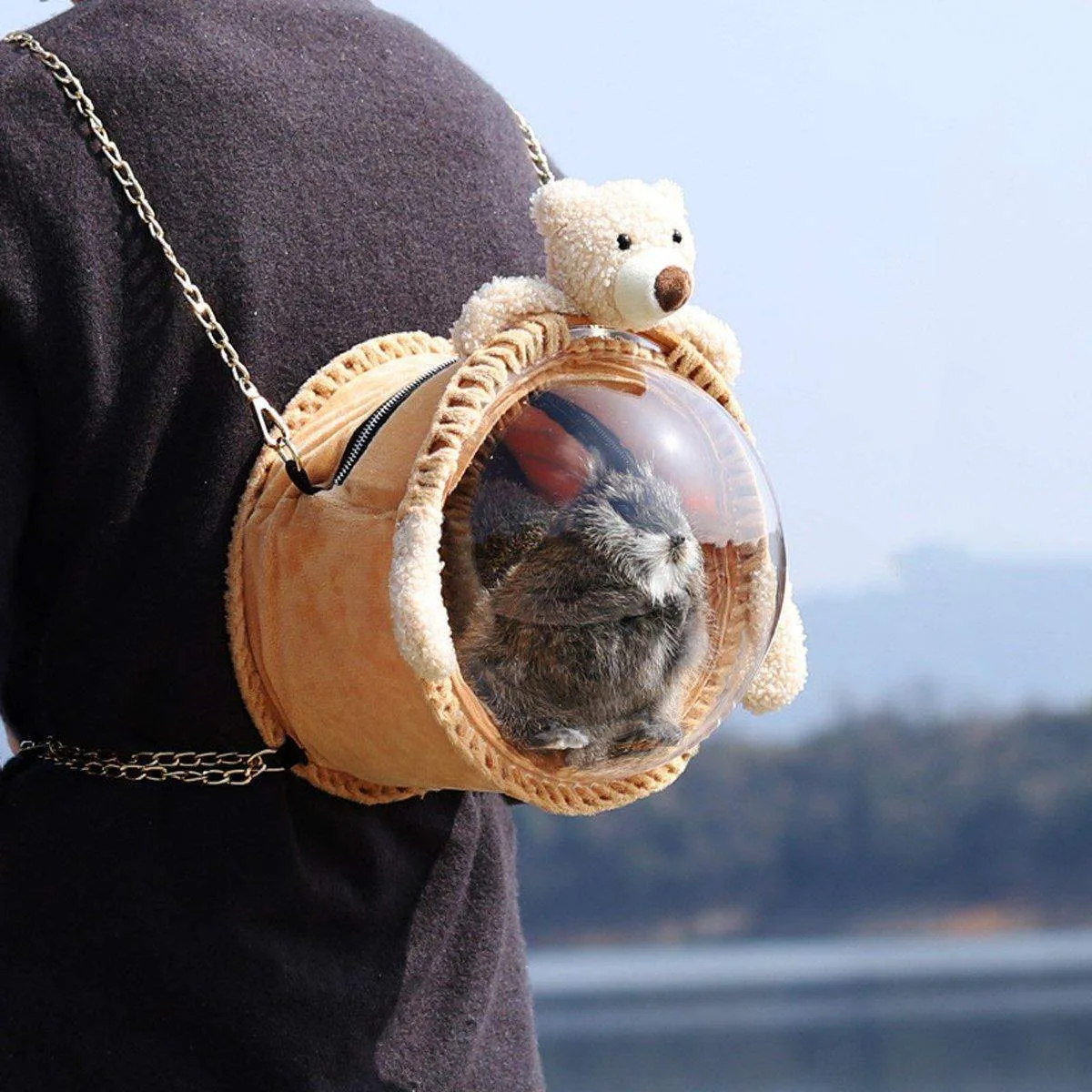 Comfortable and Breathable Small Pet Travel Carrier for Hamster and Rabbit