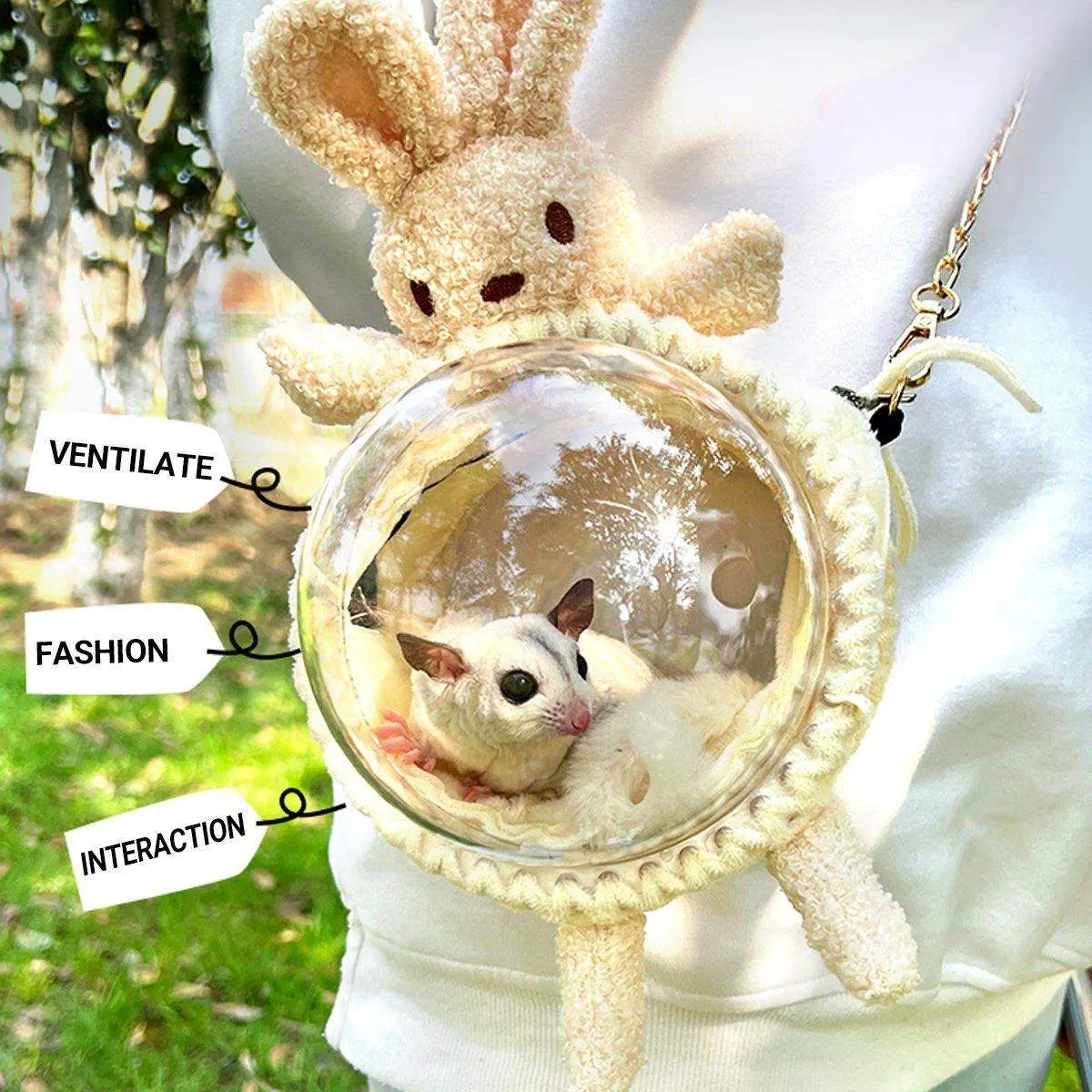 Comfortable and Breathable Small Pet Travel Carrier for Hamster and Rabbit