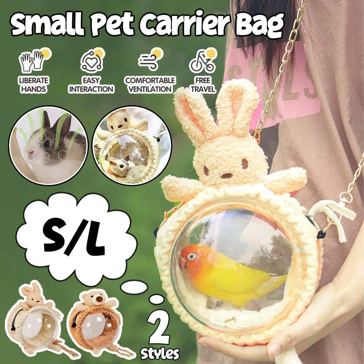 Comfortable and Breathable Small Pet Travel Carrier for Hamster and Rabbit