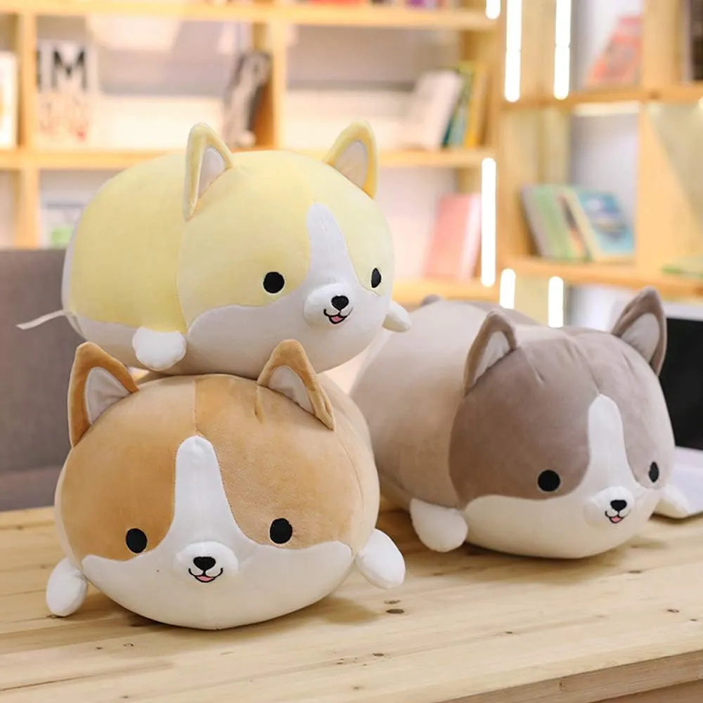 Corgi Dog Plush Pillow, Cute Shiba Inu Corgi Butt Stuffed Animal Toys Gifts for Bed, Valentine, Kids Birthday, Christmas (Yellow, 17.3inch)