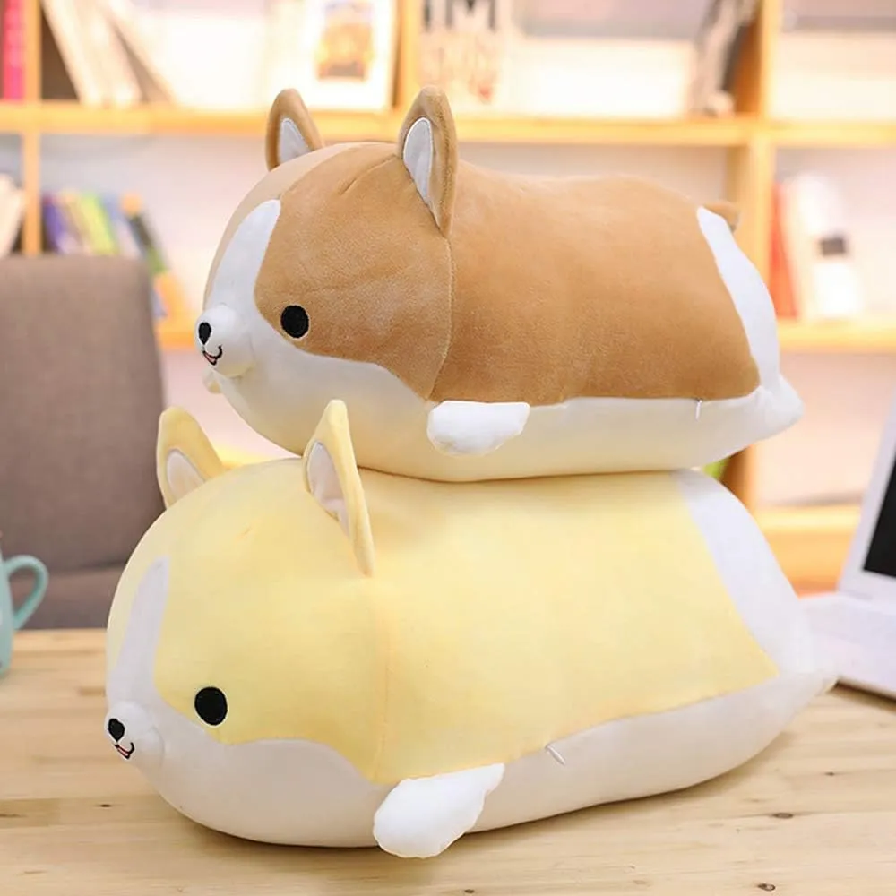 Corgi Dog Plush Pillow, Cute Shiba Inu Corgi Butt Stuffed Animal Toys Gifts for Bed, Valentine, Kids Birthday, Christmas (Yellow, 17.3inch)