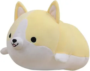 Corgi Dog Plush Pillow, Cute Shiba Inu Corgi Butt Stuffed Animal Toys Gifts for Bed, Valentine, Kids Birthday, Christmas (Yellow, 17.3inch)