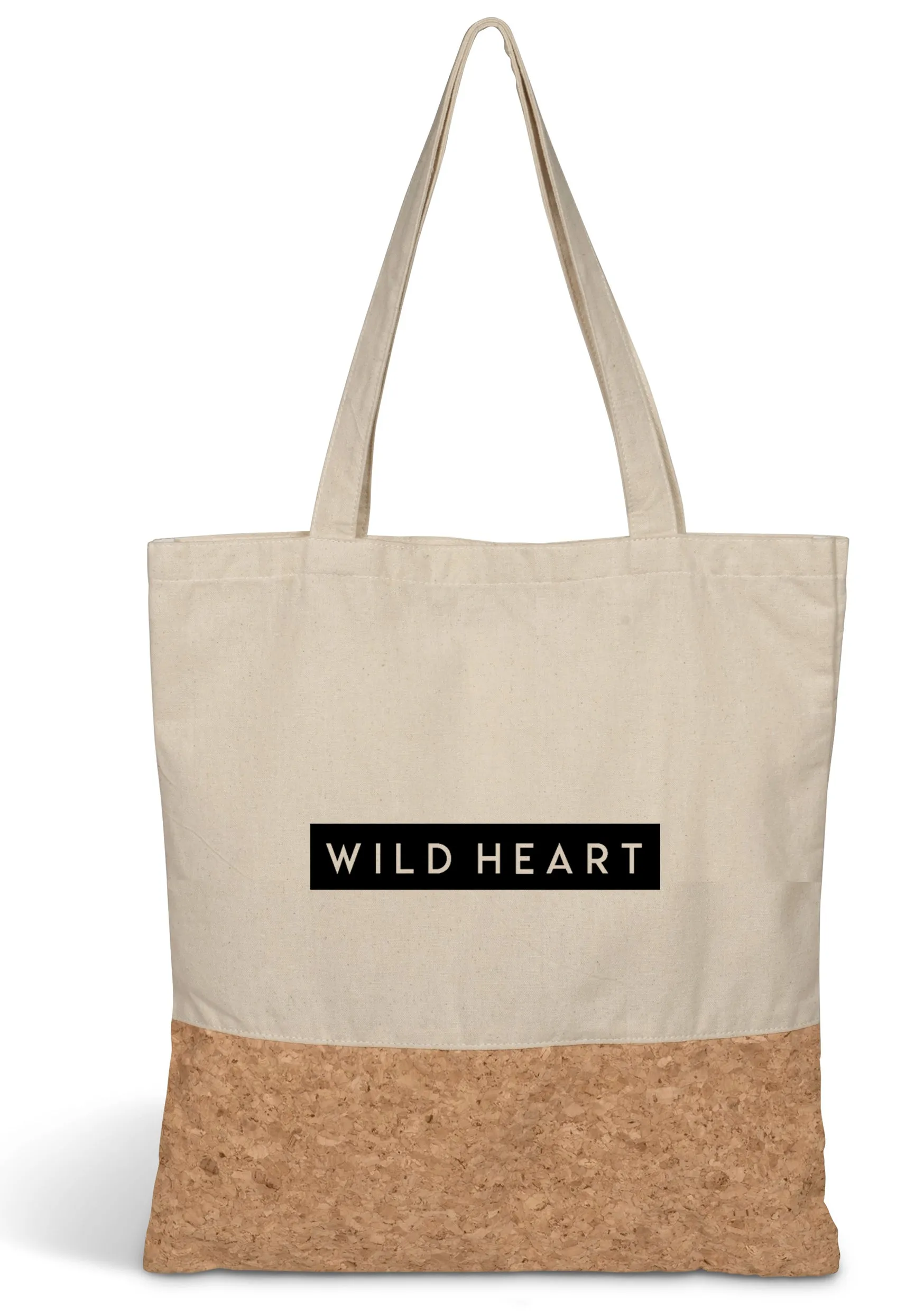 Cotton and cork tote bag with Wild Heart logo