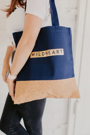 Cotton and cork tote bag with Wild Heart logo