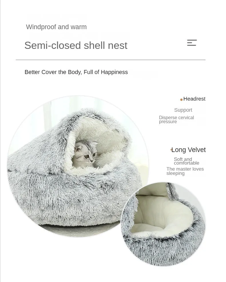CozyNest 2-in-1 Plush Pet Cat Bed & Cushion for Dogs and Cats