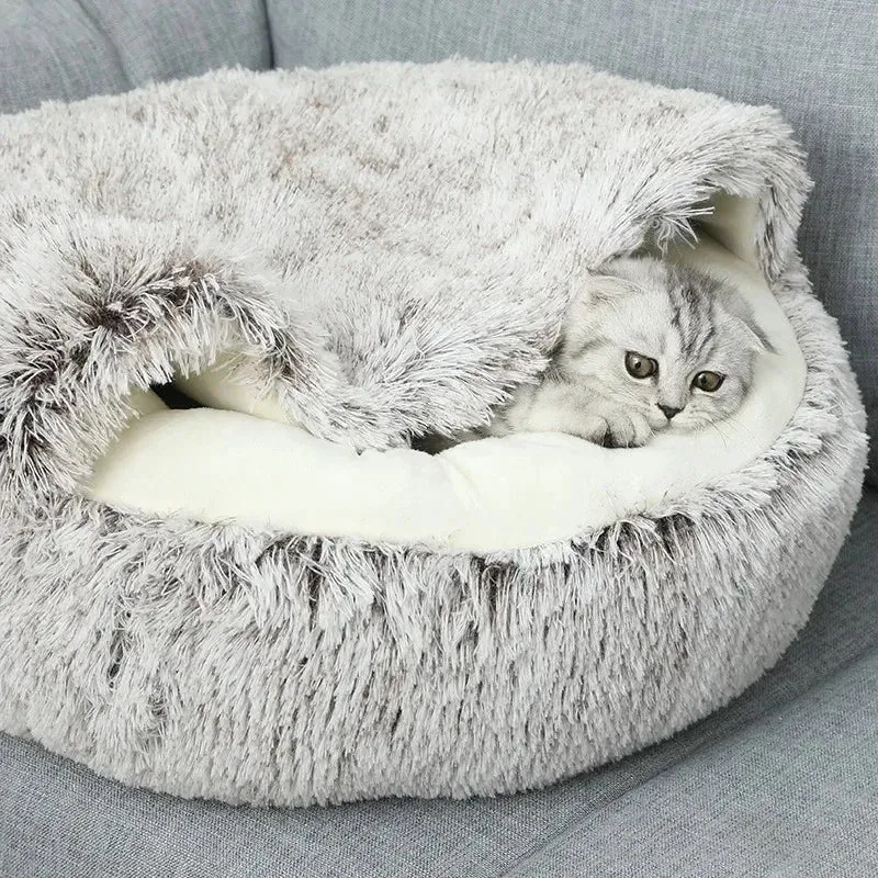 CozyNest 2-in-1 Plush Pet Cat Bed & Cushion for Dogs and Cats