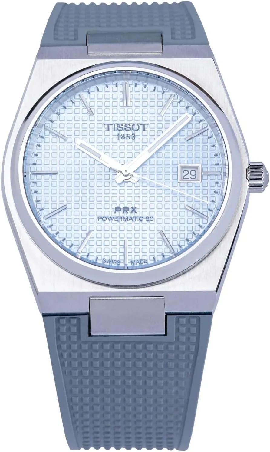 Crafter Blue TS01 Straight End Watch Band FKM Rubber Watch Strap Replacement for Tissot PRX 40mm 410/407 Quartz/Automatic Versions